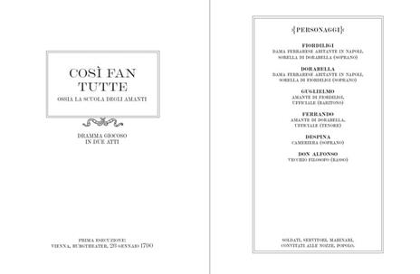 Così fan tutte. Wolfgang Amadeus Mozart - Lorenzo Da Ponte - 3