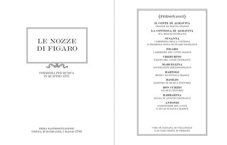 Le nozze di Figaro. Wolfgang Amadeus Mozart - Lorenzo Da Ponte - 2