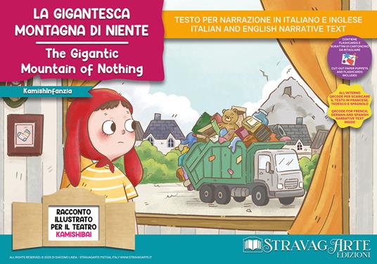 La gigantesca montagna di niente. Storia kamishibai. Ediz. italiana e inglese. Con QR code per traduzioni (FR/DE/ES) e materiali didattici stampabili. Con burattini da ritagliare. Con flashcards - Linda Di Giacomo - copertina