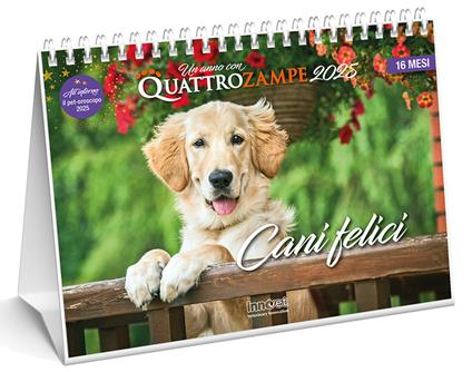 Cani felici. Calendario da tavolo 2025. 16 mesi - copertina