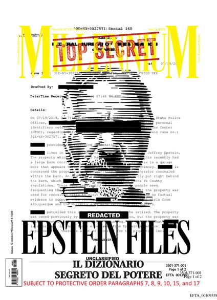MillenniuM (2026). Vol. 101: Epstein Files, il dizionario segreto del potere - copertina