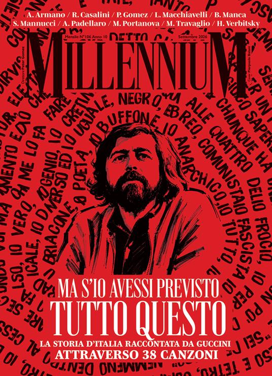 MillenniuM (2026). Vol. 106: Ma s’io avessi previsto tutto questo. La storia d’Italia raccontata da Francesco Guccini attraverso 38 canzoni - copertina