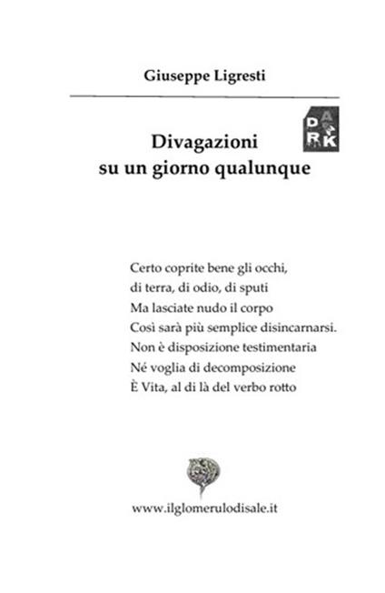 Divagazioni su un giorno qualunque - Giuseppe Ligresti - copertina