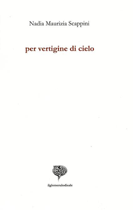 Per vertigine di cielo - Nadia Scappini - copertina
