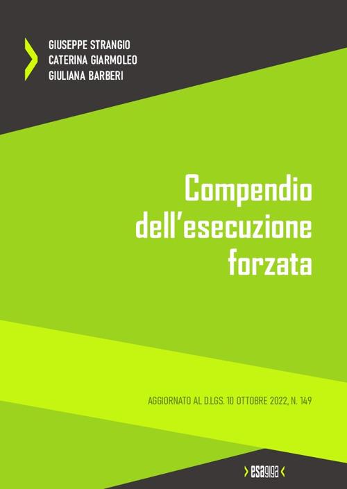 Compendio dell'esecuzione forzata. Aggiornato al D.Lgs. 10 ottobre 2022, n. 149 - Giuseppe Strangio,Caterina Giarmoleo,Giuliana Barberi - copertina