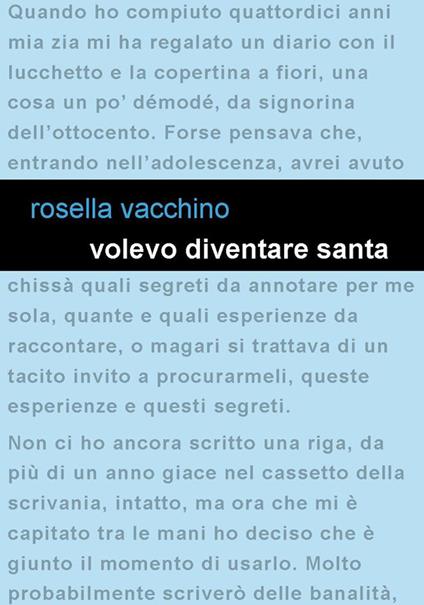 Volevo diventare santa - Rosella Vacchino - copertina