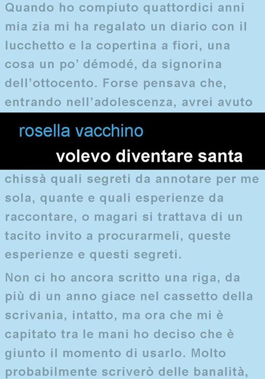Volevo diventare santa - Rosella Vacchino - copertina