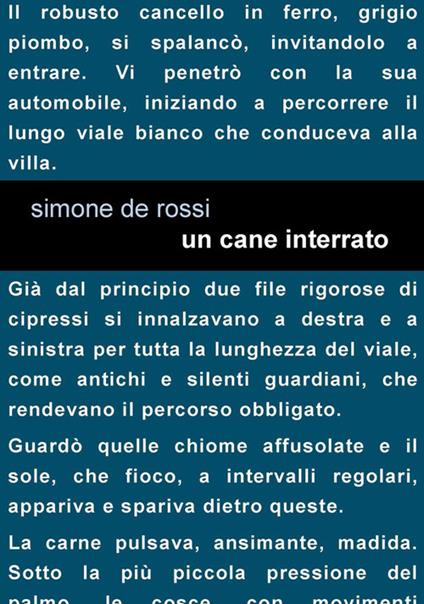 Un cane interrato - Simone De Rossi - copertina