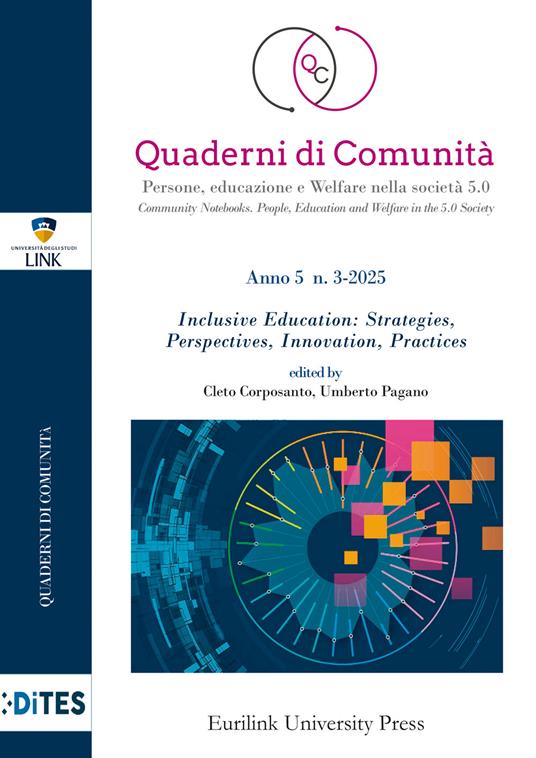 Quaderni di comunità. Persone, educazione e welfare nella società 5.0. Ediz. italiana e inglese (2025). Vol. 3: Inclusive education: strategies, Pprspectives, innovation, practices - copertina
