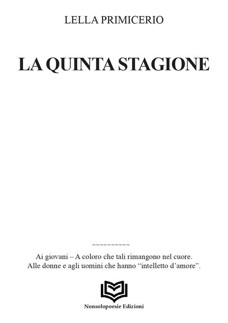 La quinta stagione - Lella Primicerio - copertina