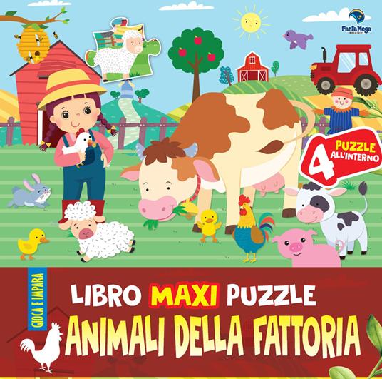 Animali della fattoria. Libro maxi puzzle. Ediz. a colori - copertina