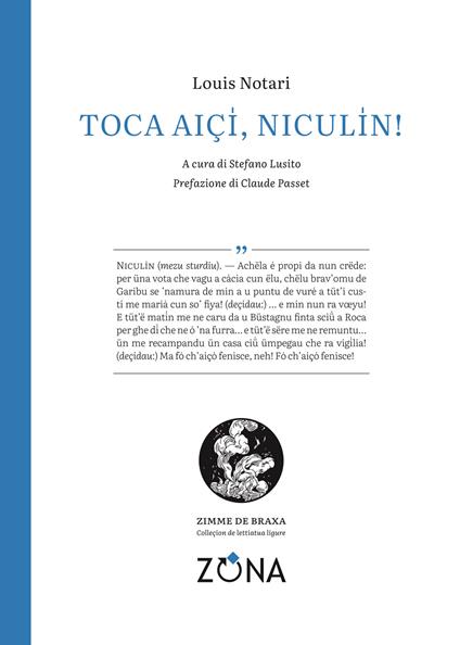 Toca aiçì, Niculìn! - Louis Notari - copertina