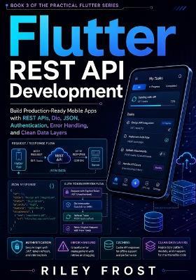 Flutter REST API Development: Build Production-Ready Mobile Apps with REST APIs, Dio, JSON, Authentication, Error Handling, and Clean Data Layers - Riley Frost - cover