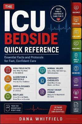 The ICU Bedside Quick Reference: Emergency Algorithms, Drip Titration, Ventilator Settings, ABG Patterns, Critical Lab Values and Bedside Scales for Critical Care Nurses - Dana Whitfield - cover