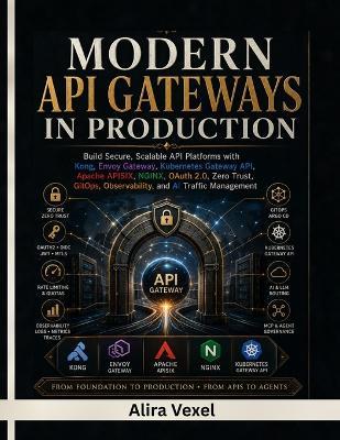 Modern API Gateways in Production: Build Secure, Scalable API Platforms with Kong, Envoy Gateway, Kubernetes Gateway API, Apache APISIX, NGINX, OAuth 2.0, Zero Trust, GitOps, Observability, and AI - Alira Vexel - cover