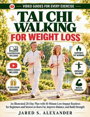 Tai Chi Walking for Weight Loss: An Illustrated 28-Day Plan with 10-Minute Low-Impact Routines for Beginners and Seniors to Burn Fat, Improve Balance, and Build Strength - Jared S Alexander - cover