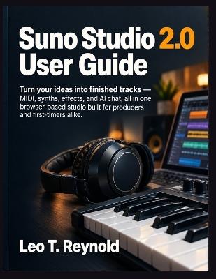 Suno Studio 2.0 User Guide: Turn your ideas into finished tracks - MIDI, synths, effects, and AI chat, all in one browser-based studio built for producers and first-timers alike. - Leo T Reynold - cover