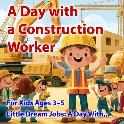 A Day with a Construction Worker: A Fun Construction Site Adventure for Kids Ages 3-5 to Discover Trucks, Tools, Building, and Teamwork - Carlos Segui - cover