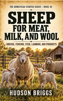 Sheep for Meat, Milk, and Wool: Breeds, Fencing, Feed, Lambing, and Products - Hudson Briggs - cover
