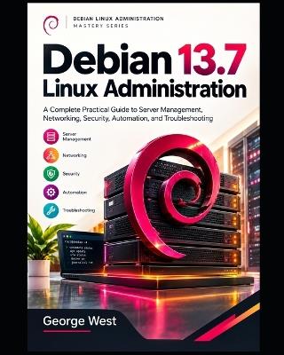 Debian 13.7 Linux Administration: A Complete Practical Guide to Server Management, Networking, Security, Automation, and Troubleshooting - George West - cover