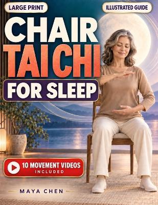 Chair Tai Chi for Sleep: The 10-Move Gentle Evening Practice to Quiet a Racing Mind, Stop Waking at 3 A.M., and Ease Menopause Night Sweats and Hot Flashes An Illustrated Guide, No Standing Required - Maya Chen - cover