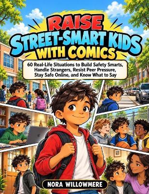 Raise Street-Smart Kids with Comics: 60 Real-Life Situations to Build Safety Smarts, Handle Strangers, Resist Peer Pressure, Stay Safe Online, and Know What to Say - Nora Willowmere - cover