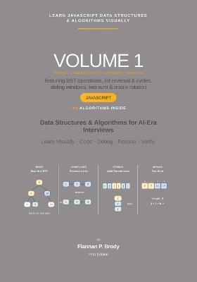 Learn JavaScript Data Structures & Algorithms Visually - Volume 1: Data Structures & Algorithms for AI-Era Interviews - Flannan P Brody - cover