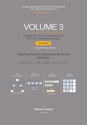Learn JavaScript Data Structures & Algorithms Visually - Volume 3: Data Structures & Algorithms for AI-Era Interviews - Flannan P Brody - cover