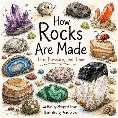 How Rocks Are Made - Fire, Pressure, and Time: A Children's Guide to Rocks, Crystals, Volcanoes, Fossils, and Earth's Hidden World - Margaret Brum - cover