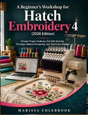 A Beginner's Workshop for Hatch Embroidery 4 (2026 Edition): Choose Proper Underlay, Set Safe Density, Fix Gaps, Reduce Puckering, and Test Every Design - Marissa Colebrook - cover