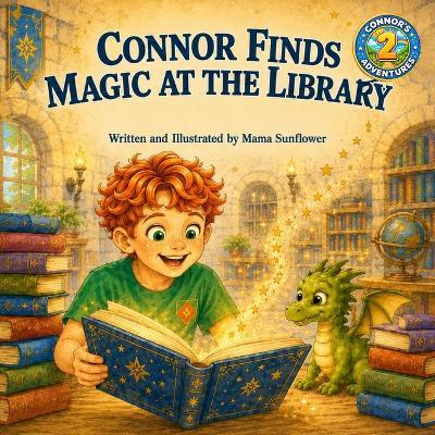 Connor Finds Magic at the Library - Mama Sunflower - cover