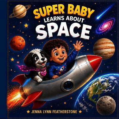 Super Baby Learns About Outer Space: A Cosmic Adventure with Johnny - Jenna Lynn Featherstone - cover