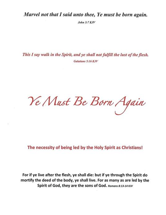 Ye Must Be Born Again