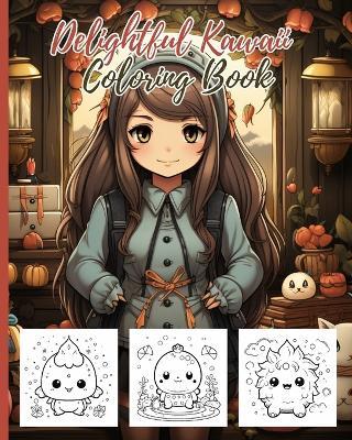 Delightful Kawaii Coloring Book: Cute Kawaii Coloring Book, Adorable Cute Illustrations For Stress Relief - Thy Nguyen - cover