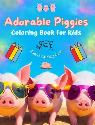 Adorable Piggies - Coloring Book for Kids - Creative Scenes of Funny Little Pigs - Perfect Gift for Children: Cheerful Images of Lovely Piggies for Children's Relaxation and Fun - Animart Publishing House - cover