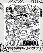 Coloring Books For Kids: Cute Animals Doodles: Awesome animals mandalas coloring book For Kids Aged 7+