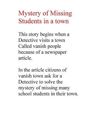 Mystery of Missing Students In a Town - Manish Goyal - cover