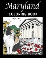 Maryland Coloring Book: Painting on USA States Landmarks and Iconic, Stress Relief Activity Books