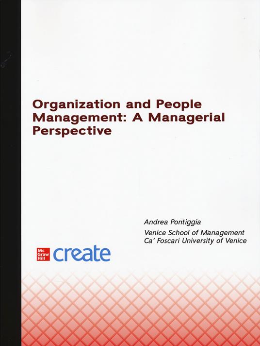 Organization and people management: a managerial perspective - Andrea Pontiggia - copertina
