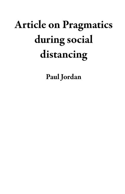 Article on Pragmatics during social distancing