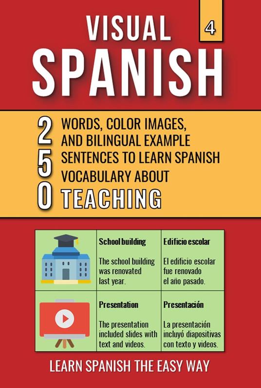 Visual Spanish 4 - Teaching - 250 Words, Images, and Examples Sentences to Learn Spanish Vocabulary