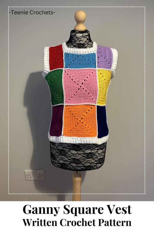 Granny Square Vest - Written Crochet Pattern