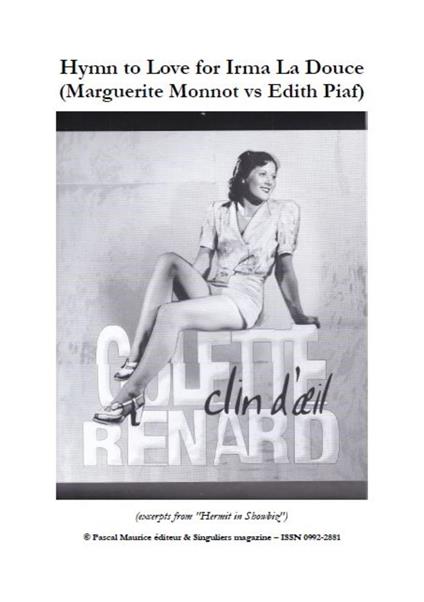Hymn to Love for Irma La Douce : Marguerite Monnot vs Edith Piaf