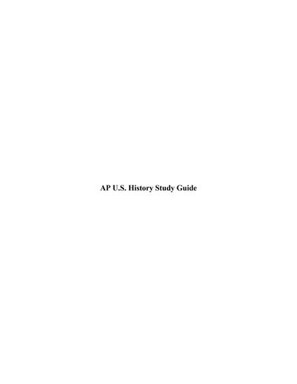 AP U.S. History Study Guide