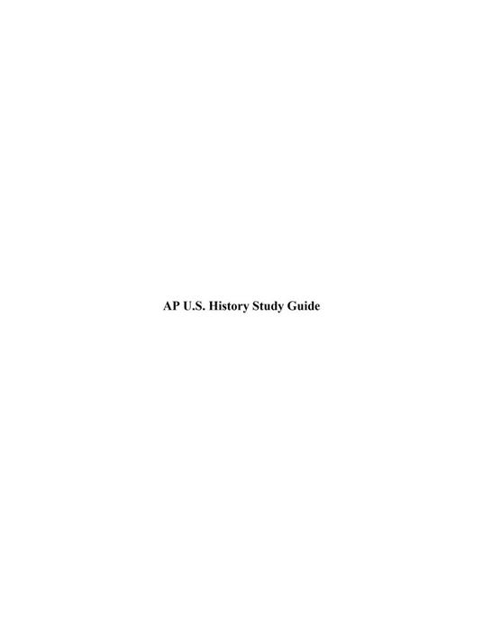 AP U.S. History Study Guide