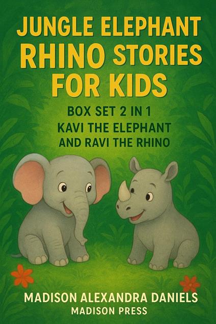 Jungle Elephant Rhino Stories for Kids Box Set 2 in 1 Kavi the Elephant And Ravi the Rhino - Madison Alexandra Daniels - ebook