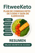 Fitweeketo Plan de Comiedas Keto de 5 dias y guia de ejercicios