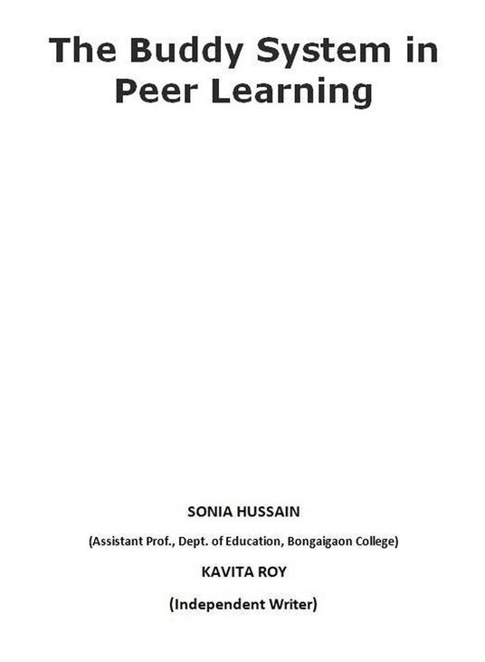 The Buddy System in Peer Learning - SONIA HUSSAIN,KAVITA ROY - ebook