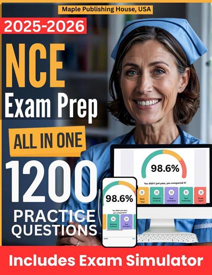All-in-One NCE Exam Prep | Rewiew + Online Exam Simulator | 6 Tests & 1200 Questions | NBCC National Counselor Examination Study Guide