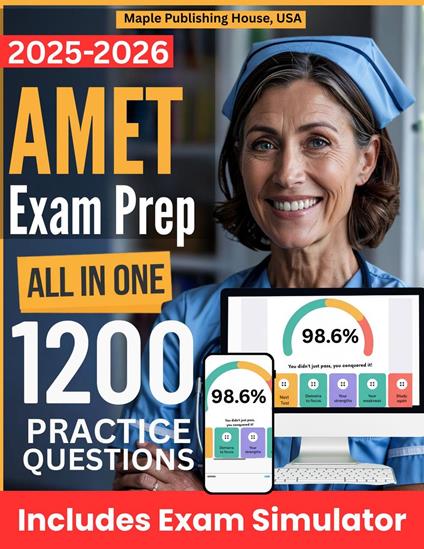 All-in-One AMET Exam Prep | Rewiew + Online Exam Simulator | 12 Tests & 1200 Questions | NREMT Advanced Emergency Medical Technician Exam Study Guide